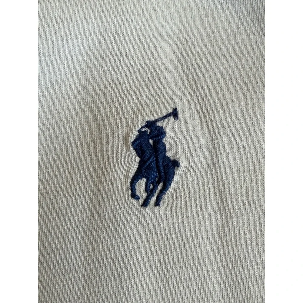 Polo Ralph Lauren Mens V-Neck T-Shirt Tan Beige Cotton Pony Logo Size M 3360